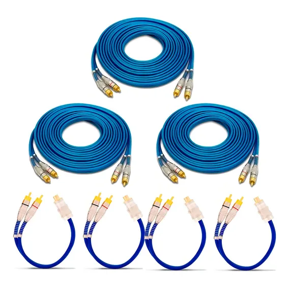 Kit 3 Cabos Rca 5 Metros + 4 Cabos Y 1 Fêmea 2 Machos Foto 1
