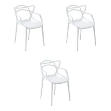 Kit 3 Cadeiras Jantar Allegra Branco Polipropileno Foto  mini 1