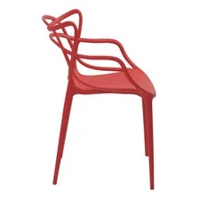 Kit 3 Cadeiras Jantar Allegra Vermelho Polipropileno Foto mini 4
