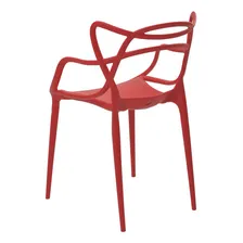 Kit 3 Cadeiras Jantar Allegra Vermelho Polipropileno Foto mini  2