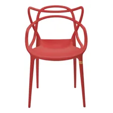 Kit 3 Cadeiras Jantar Allegra Vermelho Polipropileno Foto mini  3