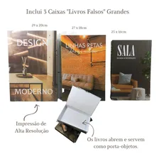 Kit 3 Caixa Livro Decorativa Organizadora Porta Objeto Grand Cor DESIGN MODERNO Design moderno Foto mini  3