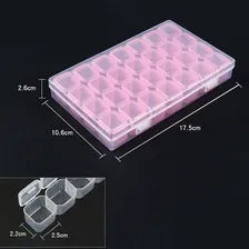 Kit 3 Caixa Organizador 28 Divisórias Pedrarias Unhas Strass Cor Rosa Foto mini 4