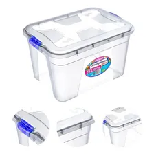 Kit 3 Caixa Organizadora 56 Litros Resistente Transparente Foto mini  3
