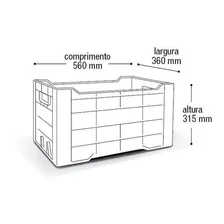 Kit 3 Caixa Organizadora Caixa Hortifruti Plastico Reforçado Cor Branco Foto mini 4