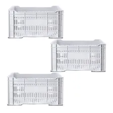 Kit 3 Caixa Organizadora Caixa Hortifruti Plastico Reforçado Cor Branco Foto mini 1
