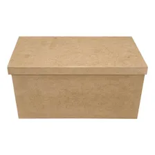 Kit 3 Caixa Retangular Tampa Sapato G 31x15x15 Mdf Madeira Foto mini 1