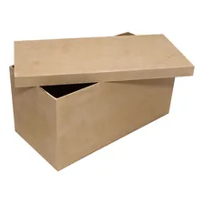 Kit 3 Caixa Retangular Tampa Sapato G 31x15x15 Mdf Madeira Foto mini 2