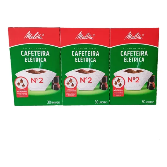 Kit 3 Caixas Filtro Papel Cafeteira Melitta NÂș2 30 Un Foto 1