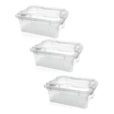 Kit 3 Caixas Organizadora Transparente 3 Litros C/ Trava Foto mini 1