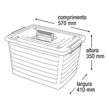 Kit 3 Caixas Organizadoras 50 Litros Preta Com Tampa Foto mini 3
