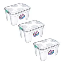 Kit 3 Caixas Organizadoras Transparente 20 Litros Pp Uninjet Foto mini 1