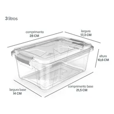 Kit 3 Caixas Organizadoras Transparente 3 Litros Pp Uninjet Liso Foto mini 4