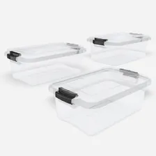 Kit 3 Caixas Organizadoras Transparente 3 Litros Pp Uninjet Liso Foto mini 2