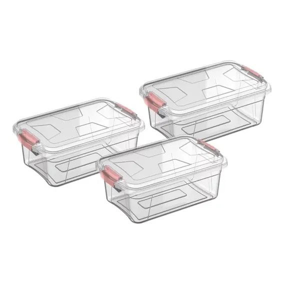 Kit 3 Caixas Organizadoras Transparente 3 Litros Pp Uninjet Liso Foto 1