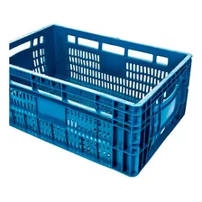Kit 3 Caixas Plástica Multiuso Hortifruti Empilhável A-23 Jr Cor Azul Foto mini  3
