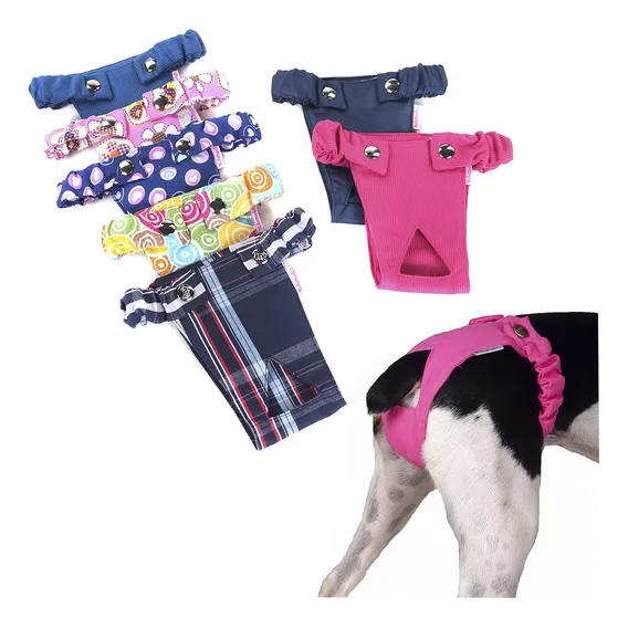 Kit 3 Calcinha Higiênica Pet Fêmea Cachorra Pickorruchos - M Foto 1