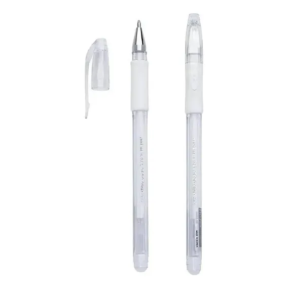 Kit 3 Caneta Molin Gel Hi-jell Branca Marcação Papel Preto Foto 1