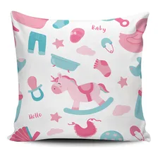 Kit 3 Capas Almofadas Decorativas Infantil Baby Rosa 45x45cm Foto mini  3