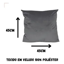 Kit 3 Capas De Almofadas Veludo Luxo 45x45 Varias Cores Cor Cinza Chumbo Foto mini  2