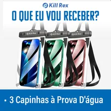 Kit 3 Capinhas À Prova Dágua Para Celular Smartphone Impermeável Universal Case Bag Capa Bolsa Aquática Selada - Marca Kill Rex Foto mini 2