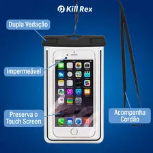 Kit 3 Capinhas À Prova Dágua Para Celular Smartphone Impermeável Universal Case Bag Capa Bolsa Aquática Selada - Marca Kill Rex Foto mini 4