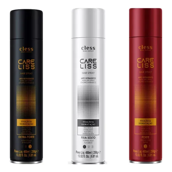Kit 3 Care Liss Cless Forte, Fixa Solto E Extra Forte 400ml Foto 1