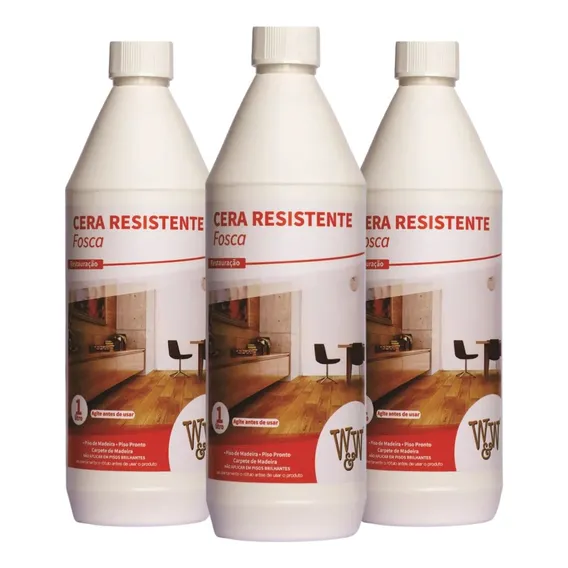 Kit 3 Cera Resistente Fosca Piso Taco Madeira Assoalho W&w Foto 1