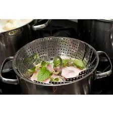 Kit 3 Cesto Cozimento Vapor Inox Cozinha Legumes Panela 22cm Foto mini 4