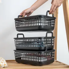 Kit 3 Cestos Telado Multiuso 9l Preto Oikos Foto mini 4