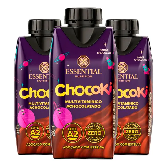 Kit 3 Chocoki Ready Achocolatado Essential 200ml Foto 1