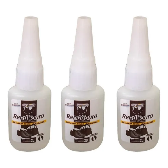 Kit 3 Cola Instantânea Calcado Sapato Tênis Bolsa Cinto Couro Courino 20g Foto 1