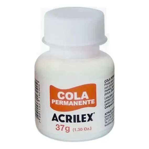 Kit 3 Cola Permanente Para Tecido 37g Acrilex Cor Branco Foto 1