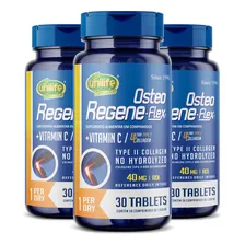 Kit 3 Colágeno tipo 2 II 40mg Regeneflex Osteo Unilife 30 Tablets Foto mini 1