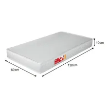 Kit 3 Colchões Liso Para Berço 130x60x10 Cm D18 Branco - Pro Foto mini 4