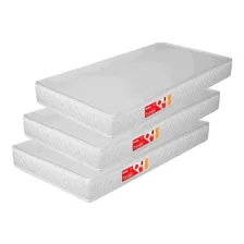 Kit 3 ColchÔes Liso Para Berço 130x70x10 Cm D18 Branco - Pro Foto mini 1