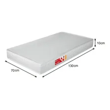 Kit 3 ColchÔes Liso Para Berço 130x70x10 Cm D18 Branco - Pro Foto mini 4