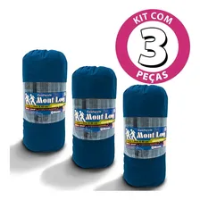 Kit 3 Colchonete Camping Casal 190x130 C/ Bolsa Xadrez Azul Foto mini  2