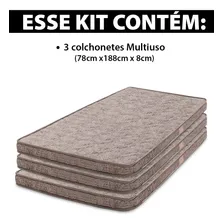 Kit 3 Colchonete Multiuso Solteiro Espuma Antialérgica Foto mini 2