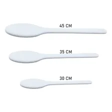 Kit 3 Colheres Polietileno Maciça Confeitaria Culinaria Cabo Branco Sol´rac Foto mini 1