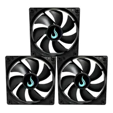 Kit 3 Cooler Fan Risemode 120mm Preto 12v Risemode Molex Foto mini 1