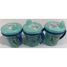 Kit 3 Copo Ou Caneca Treinamento Bebê Plástico 280 Mick Cor Azul Mickey Foto mini 2