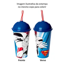 Kit 3 Copos Shake Com Canudo Spider Man Superman E Batman Foto mini 3