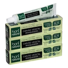 Kit 3 Creme Dental Boni Natural Menta E Carvao Vegetal 90g Foto  mini 1