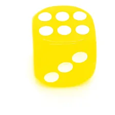Kit 3 Dados Amarelo 6 Lados 14mm Orixás Umbanda Erês Foto mini 2