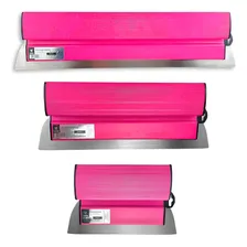 Kit 3 Desempenadeiras Berox Rosa Galo Aço Inox Massa Corrida Foto mini 1