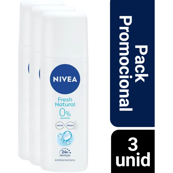 Kit 3 Desodorante Nivea Fresh Natural 90ml Foto 1