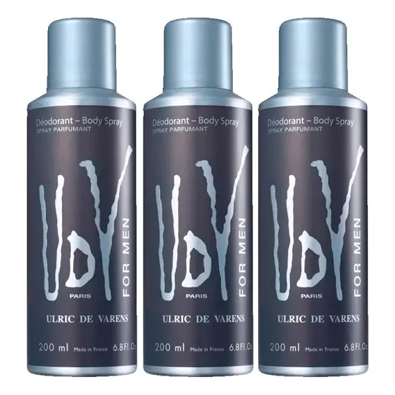 Kit 3 Desodorantes Spray Udv For Men 200ml - Ulric Varens Foto 1