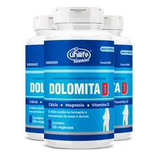 Kit 3 Dolomita D Calcio Magnésio Vitamina D Unilfe 120cáps Sabor Sem Sabor Foto mini 1