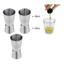 Kit 3 Dosador Duplo Inox 30ml / 60ml Medidor Bebidas Drinks Foto mini 1